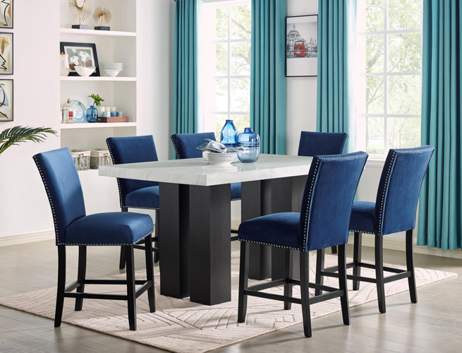 Dining Room Iris Counter Height Side Chair, Blue
