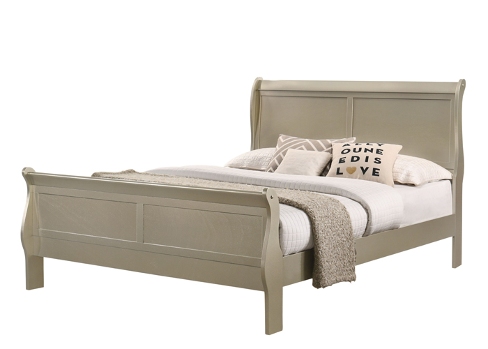 Louis Philippe King Bed, Gold