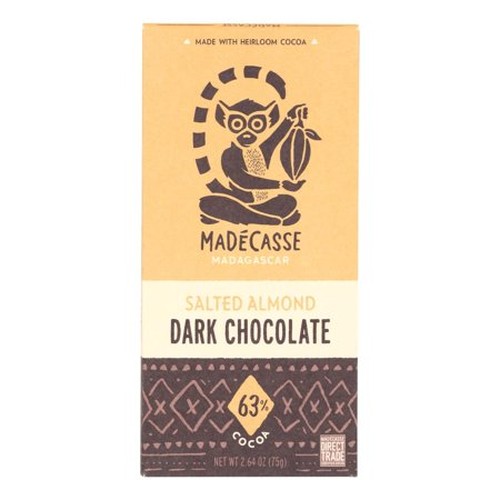 Madecasse Dark Chocolate 63% Salted Almond (10x264 OZ)