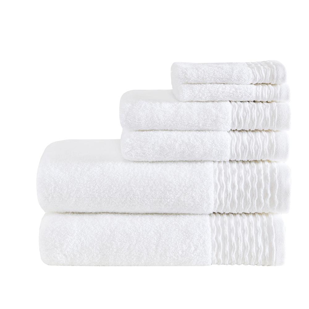 100% Cotton Wavy Border 6pcs Towel Set,MP73-5714