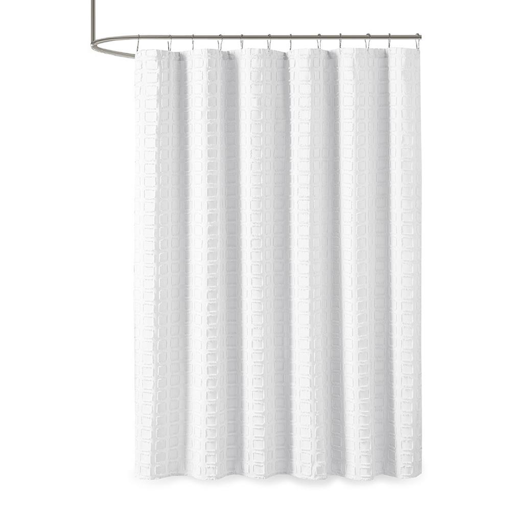 100% Polyester  Shower Curtain, White