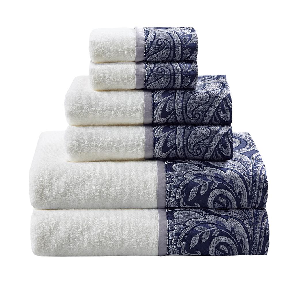 100% Cotton 6 Piece Jacquard Towel Set, MP73-7451