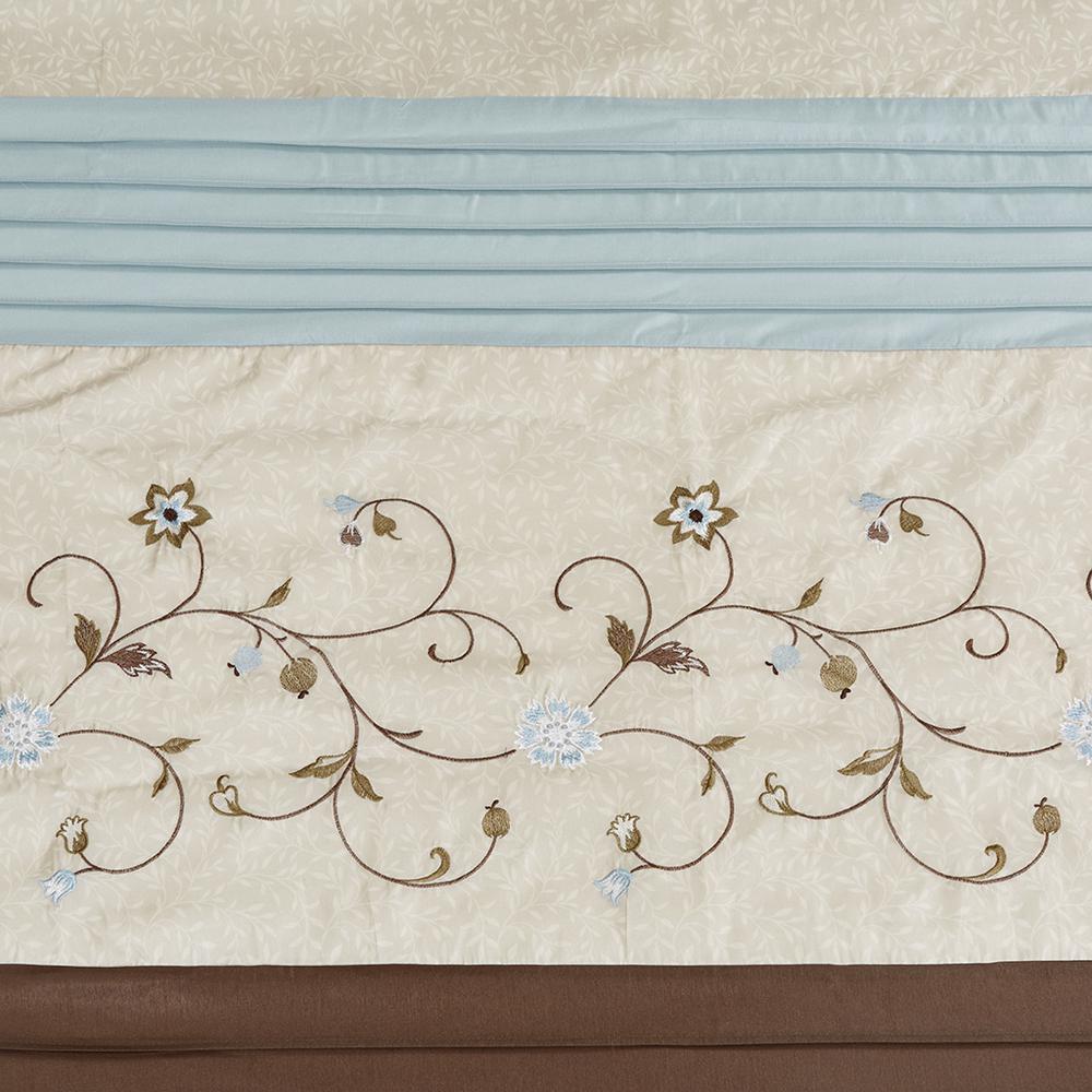 Faux Silk Lined Shower Curtain w/Embroidery,MP70-1392