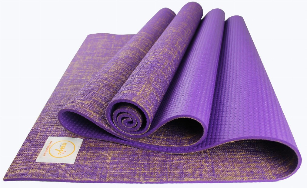 Jute Premium Eco Yoga Mat - 24inx68in Purple