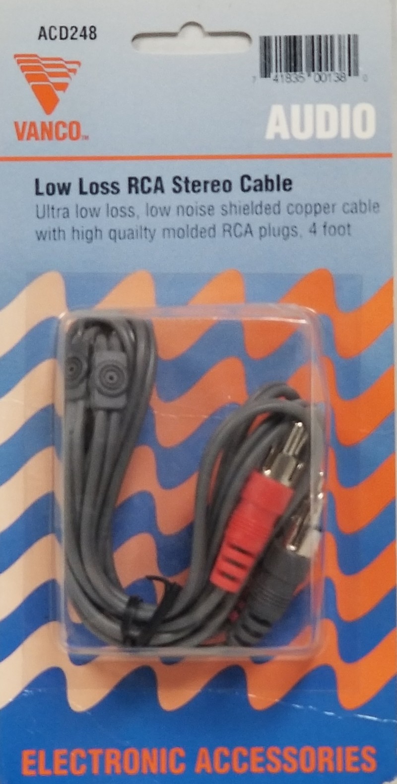 4' Audio Cable With Jacks