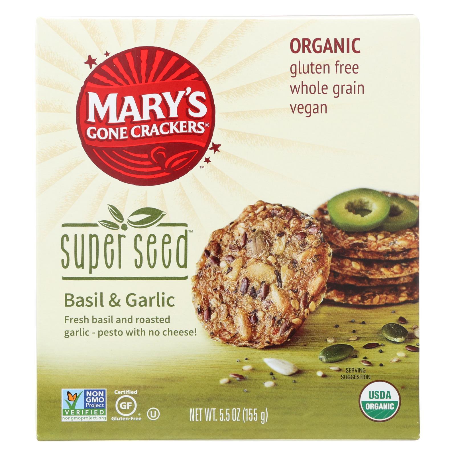 Mary's Gone Crackers Super Seed Basil & Garlic (6x5.5 OZ)