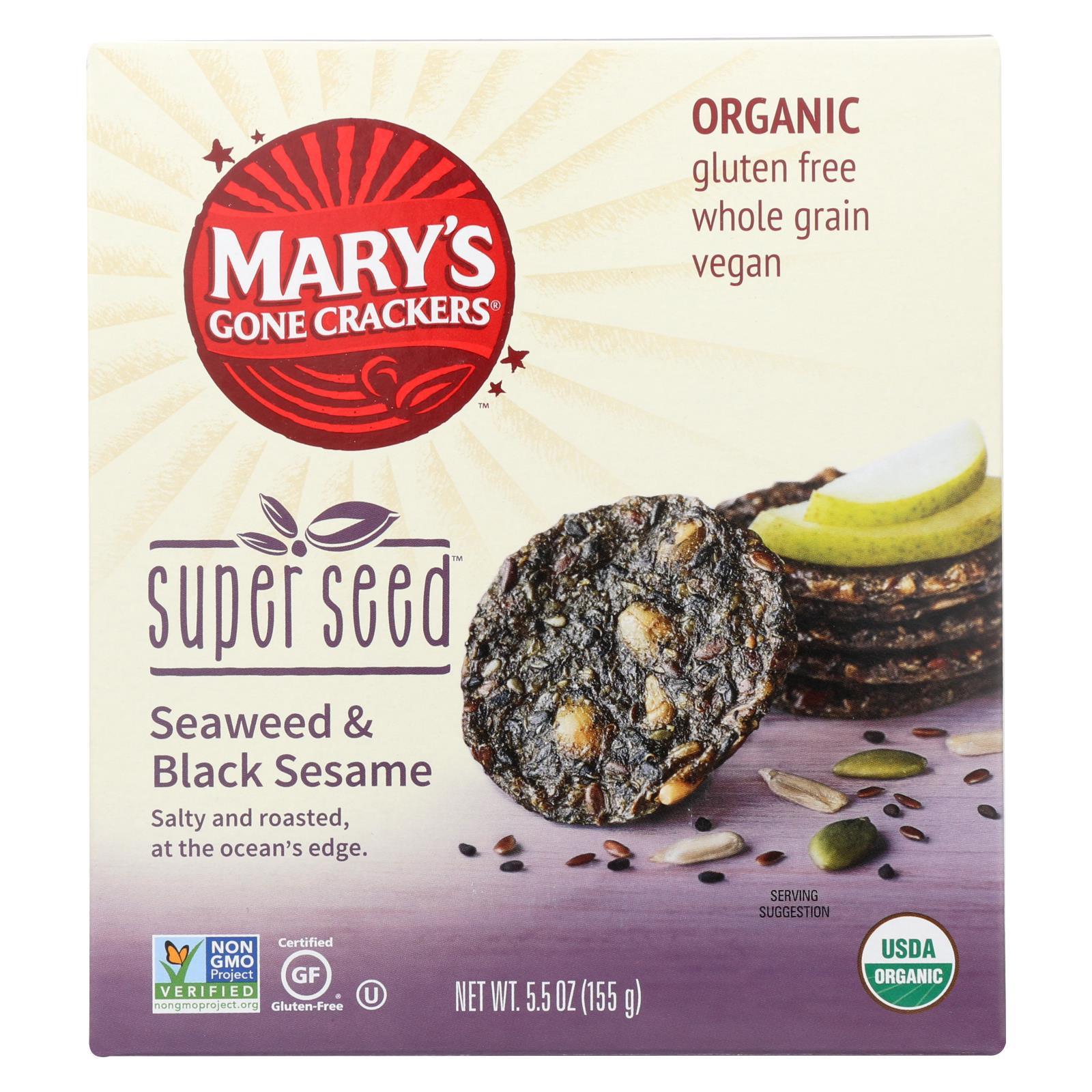 Mary's Gone Crackers Super Seed Seaweed & Black Sesame (6x5.5 OZ)