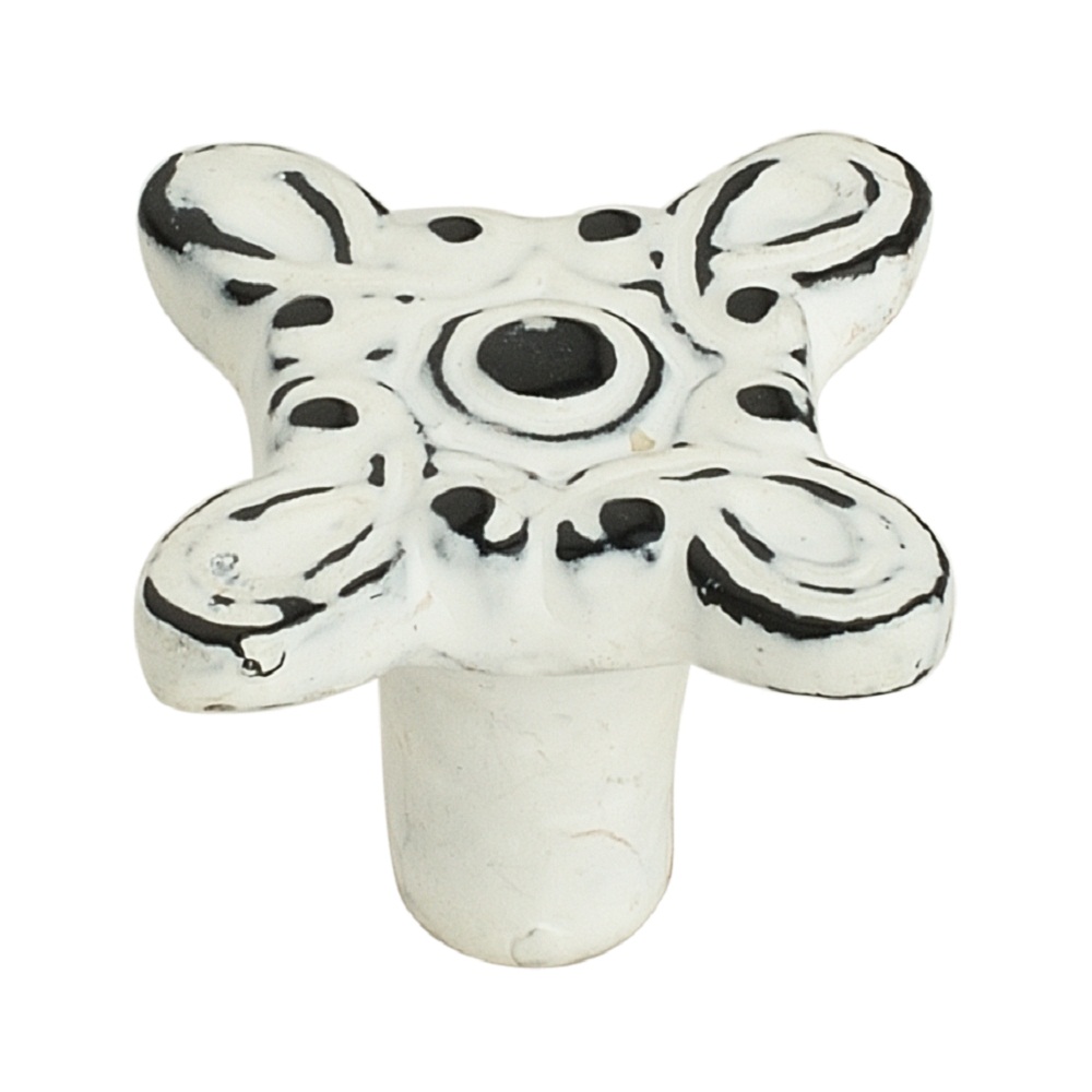 Art-De-Dew 1-2/5 in. (35mm) Distressed White Patina Cabinet Knob