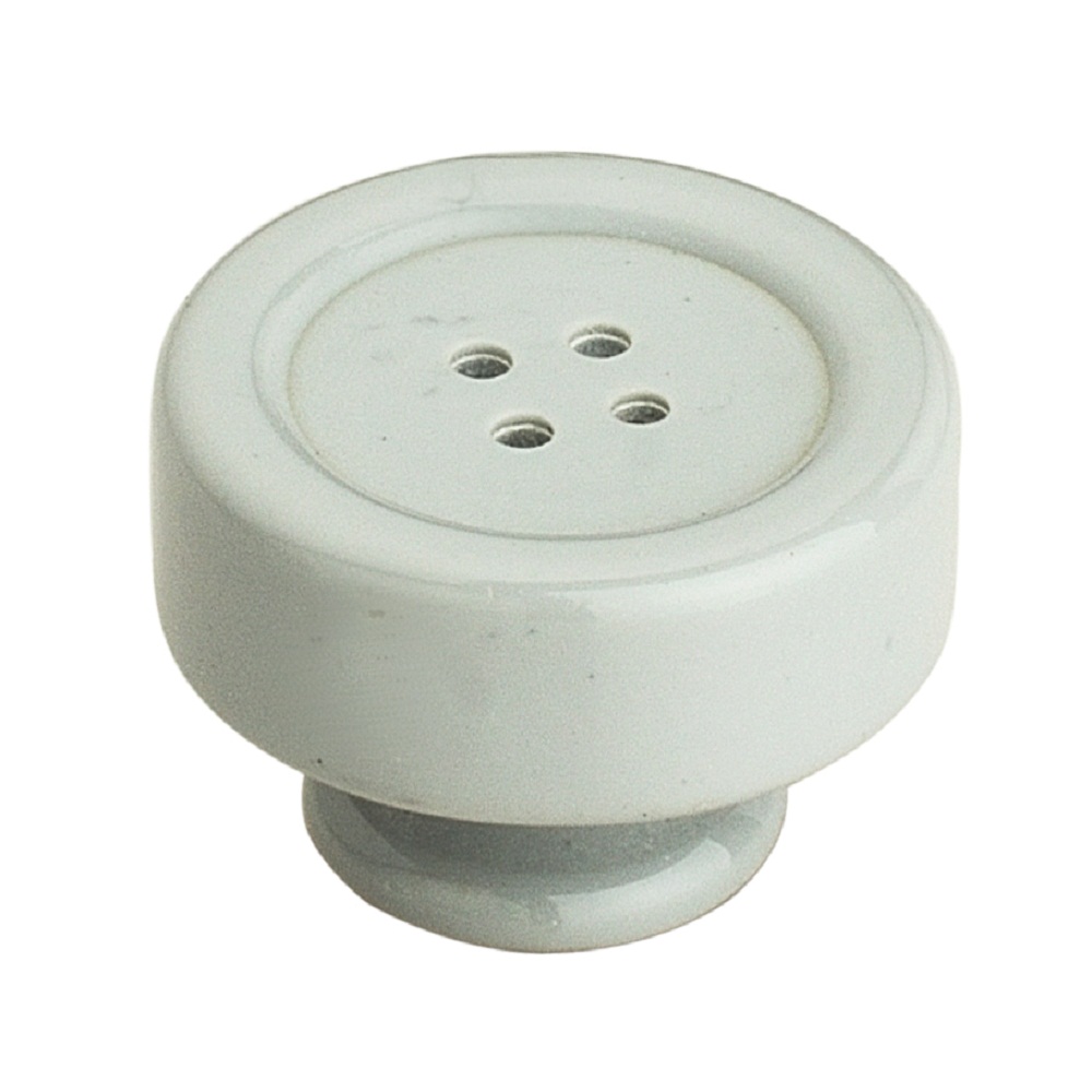 Buttoned 1-11/50 in. (31mm) Grey Cabinet Knob