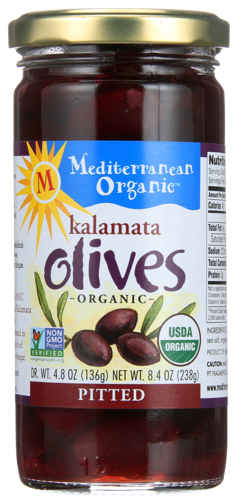 Mediterranean Organics Kalamata Pitted Olives (12x8.1 Oz)