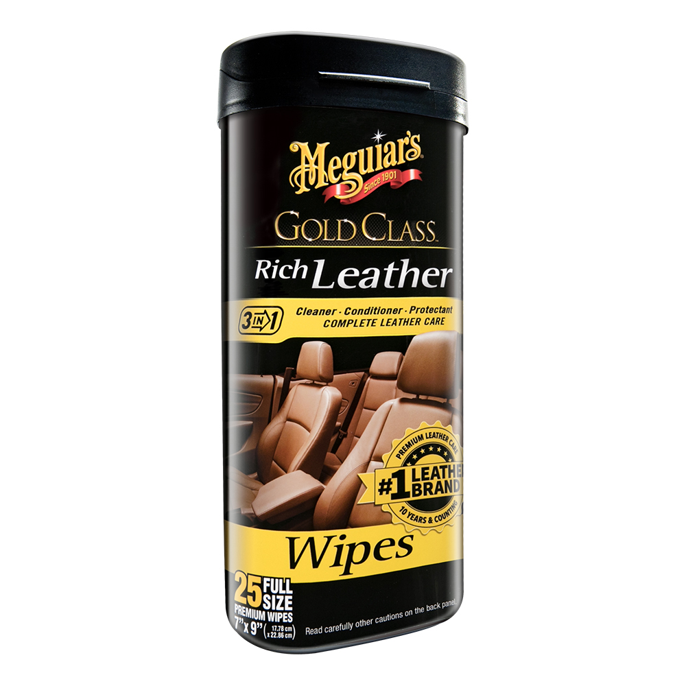 Meguiar's Gold Class Rich Leather Cleaner & Conditioner Wipes *Case of 6*