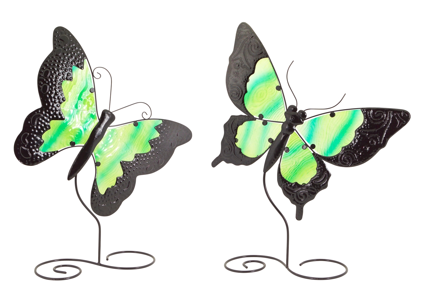 Butterfly w/Stand (Set of 4) 20"H Metal/Glass