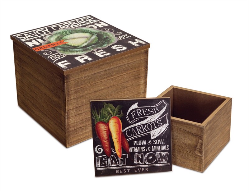 Vegetable Box (Set of 4) 6", 8"SQ MDF