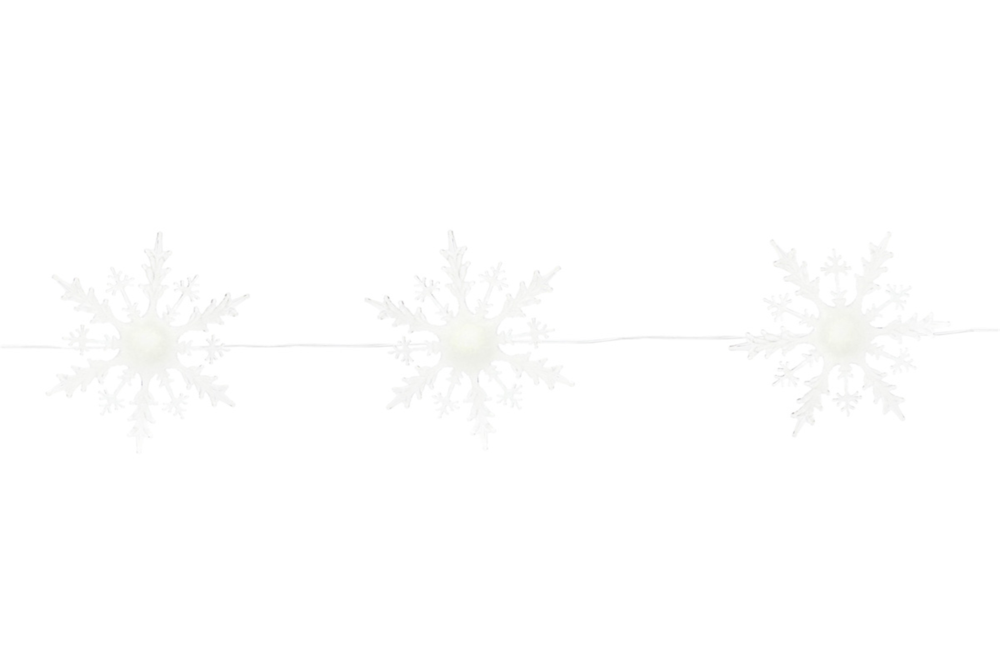 5 Lighted Snowflake Strand 6"Hx5'L Acrylic
