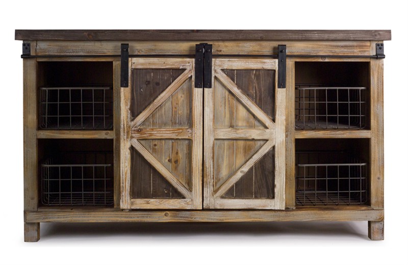 Cabinet w/Baskets 55" x 23"H Wood