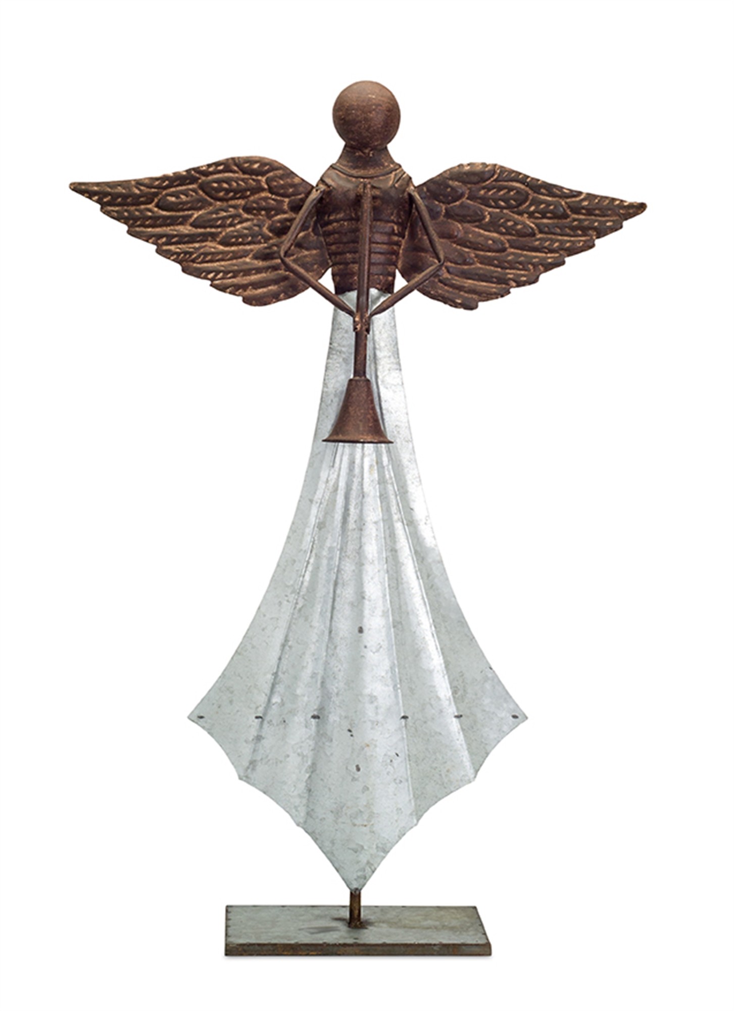 Angel with Horn 30"H Metal