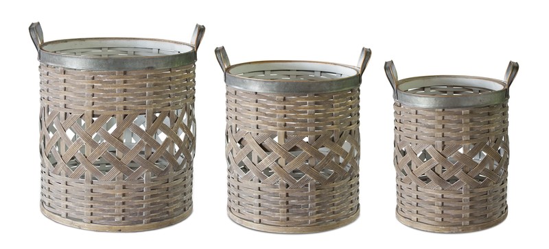 Basket (Set of 3) 13.5"H, 14.75"H, 16.5"H Willow