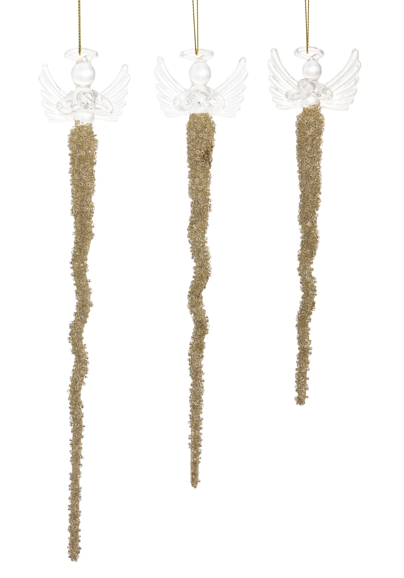 Angel Icicle (Set of 3) 8"H, 9.75"H, 12"H Glass