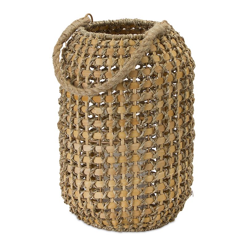 Candle Holder 13"H Wicker/Metal