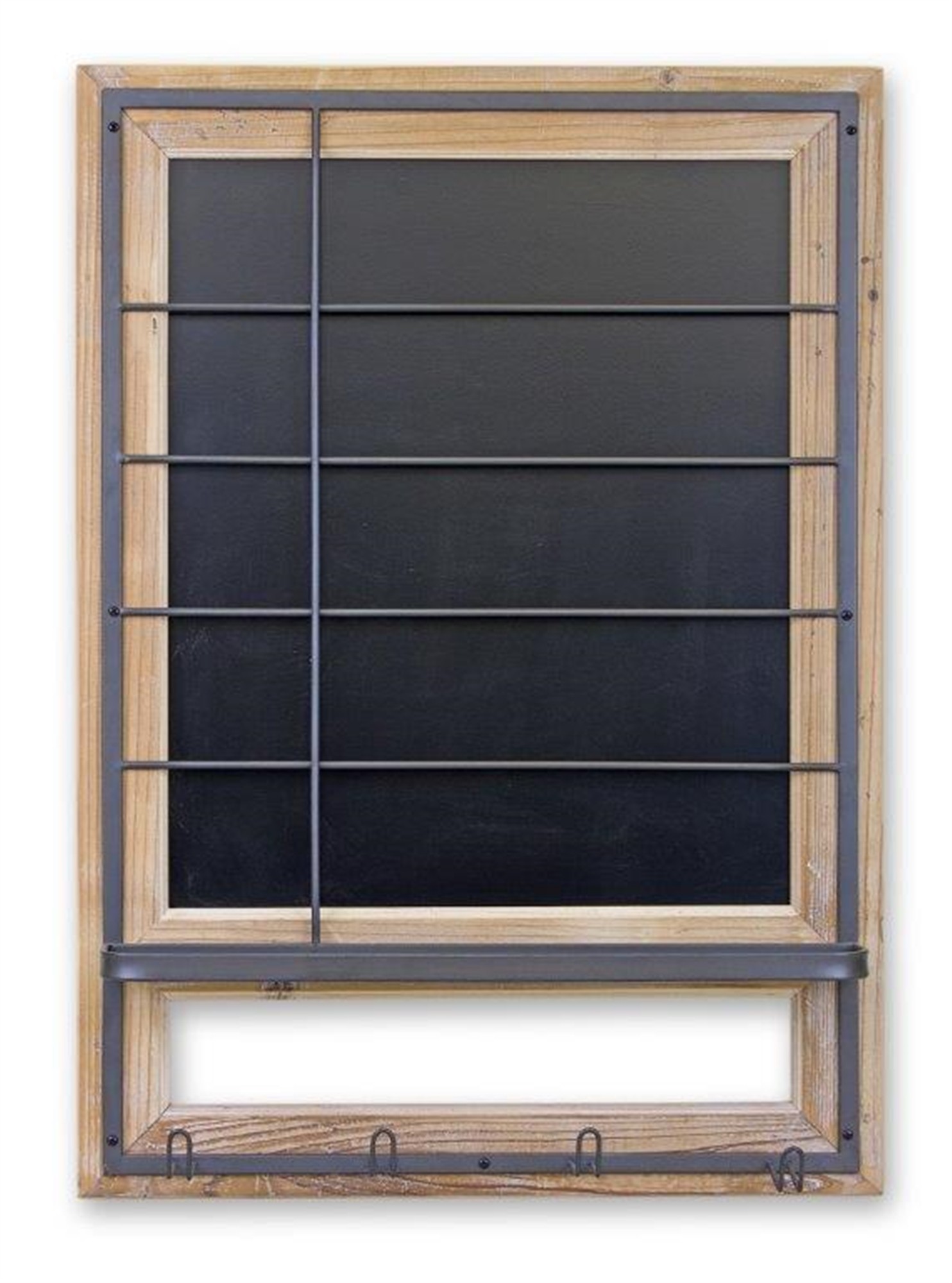 Blackboard with Hooks 24.25"L x 34.25"H Wood/Metal