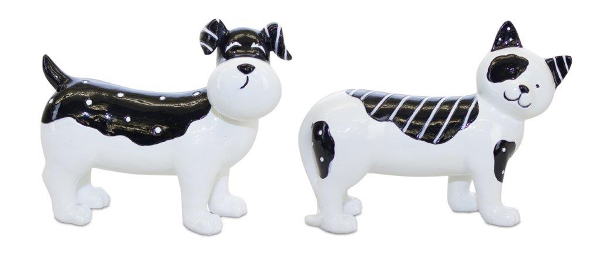 Dog and Cat (Set of 2) 7"L x 4.5"H, 6.25"L x 4.75"H Resin