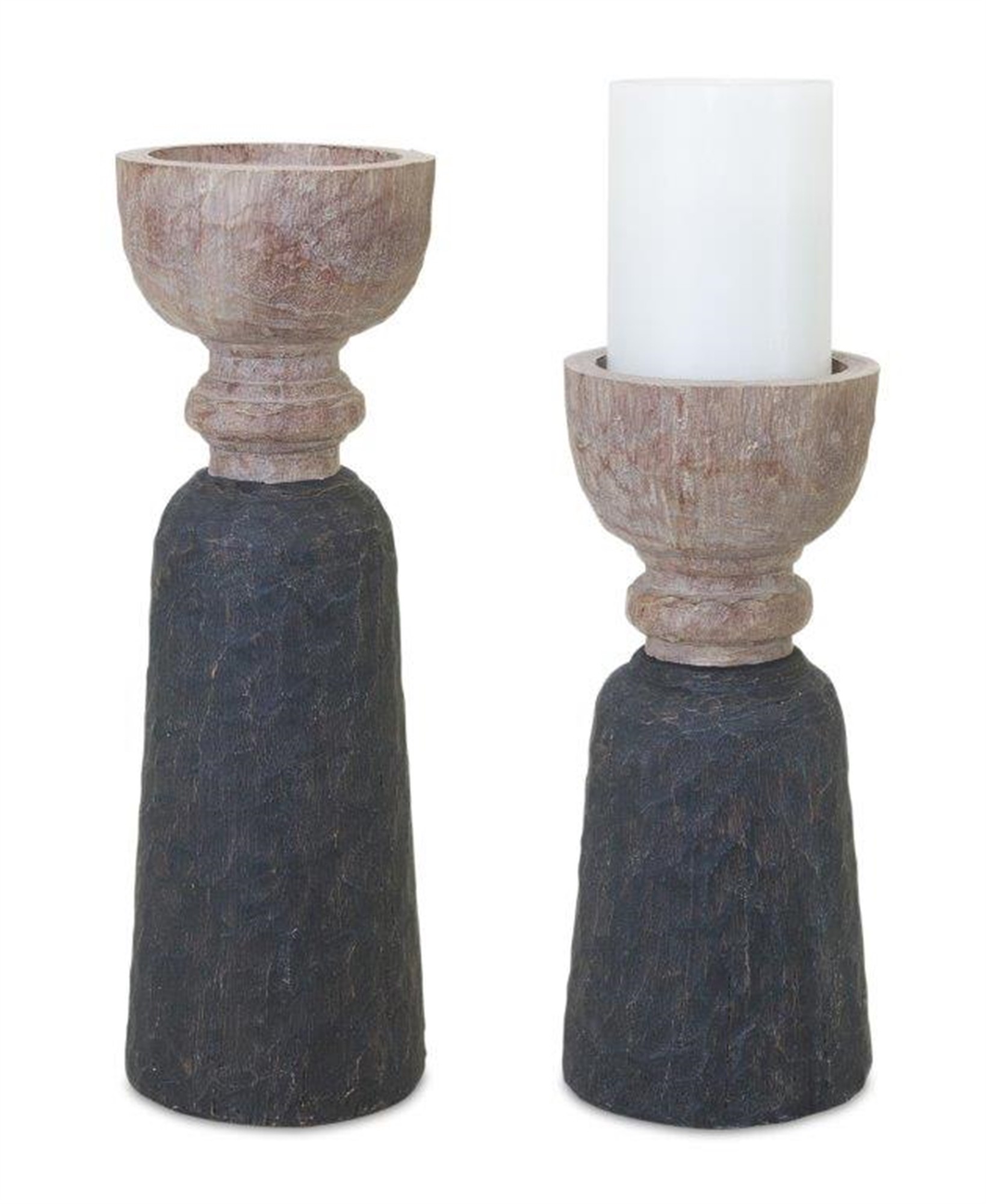 Candle Holder (Set of 2) 10"H, 12.5"H Resin