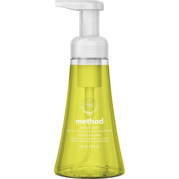 Method Foaming Hand Soap - Lemon Mint Scent - 10 fl oz (295.7 mL) - Pump Bottle Dispenser - Hand - Lemon Yellow - Paraben-free