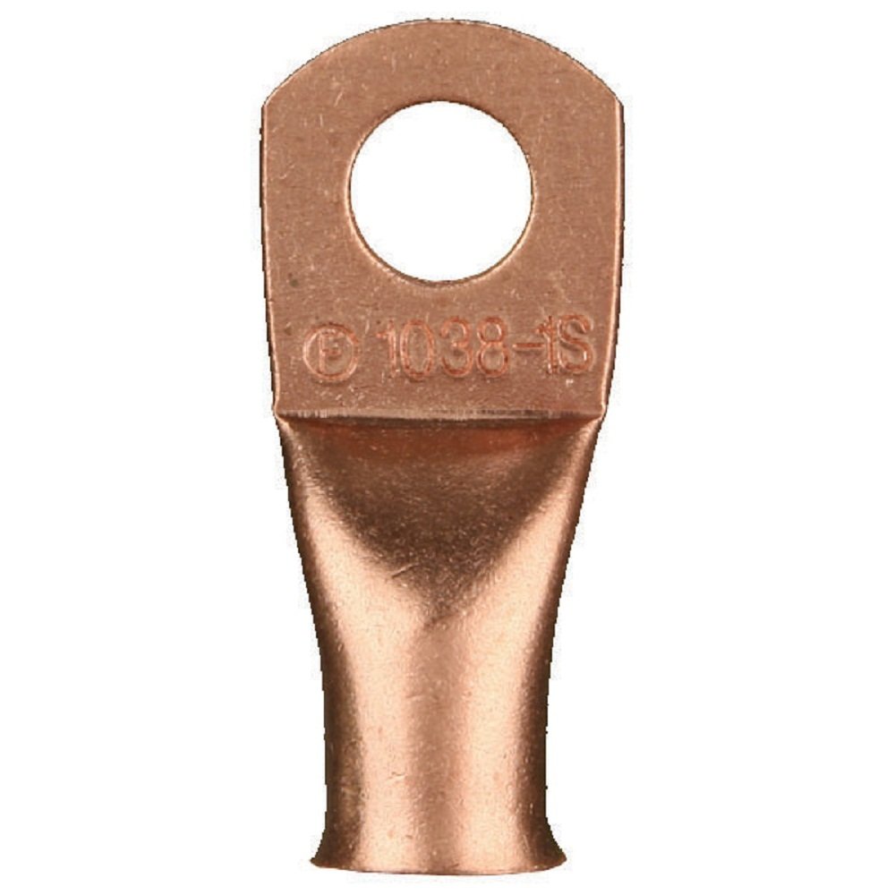 COPPER UNINSULATED RING TERMINAL 6 GAUGE 1/4 INCH