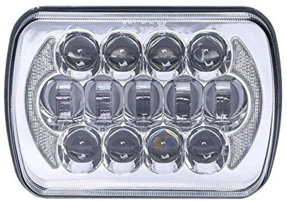 VEHICLE LED HEADLIGHT SET 5X7 INCH 17 LED  SILVER FRONT FAC
