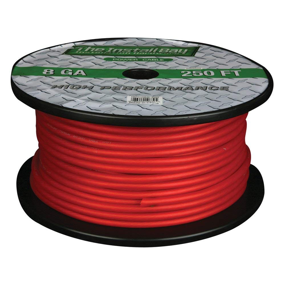 8 GAUGE RED POWER CABLE 250 FOOT COIL