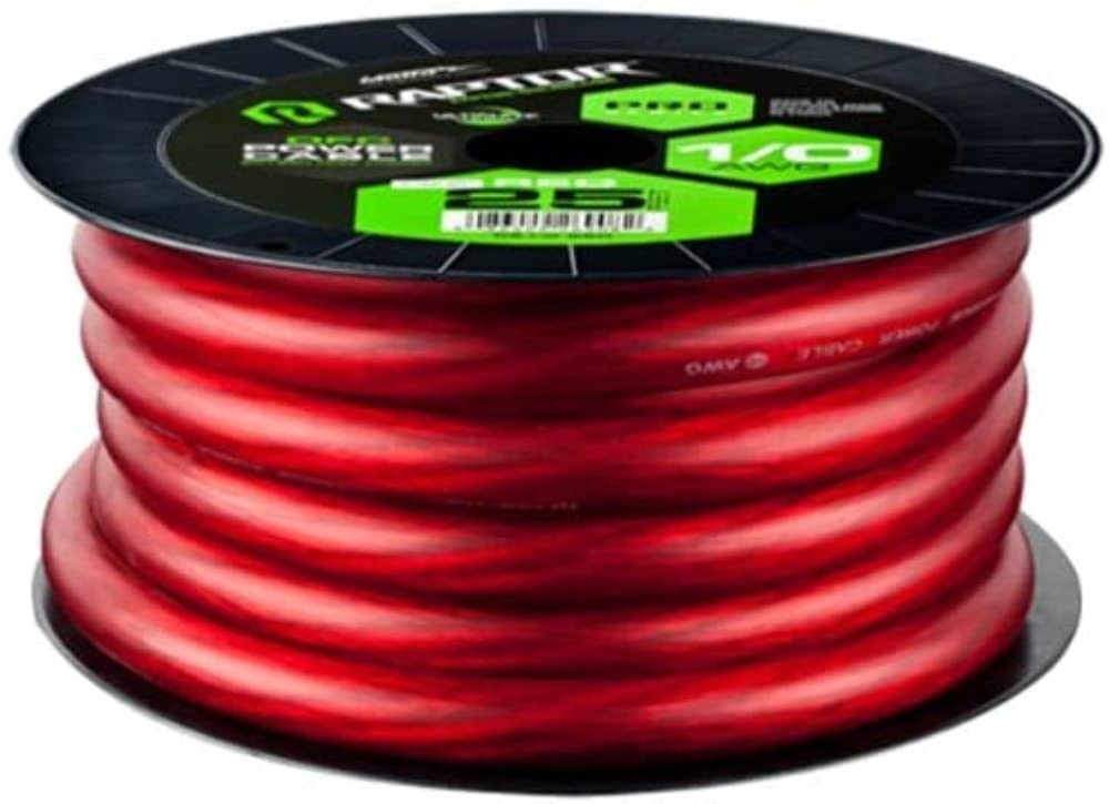 25FT 1/0 AWG RED PROSERIES OFC POWER CABLE