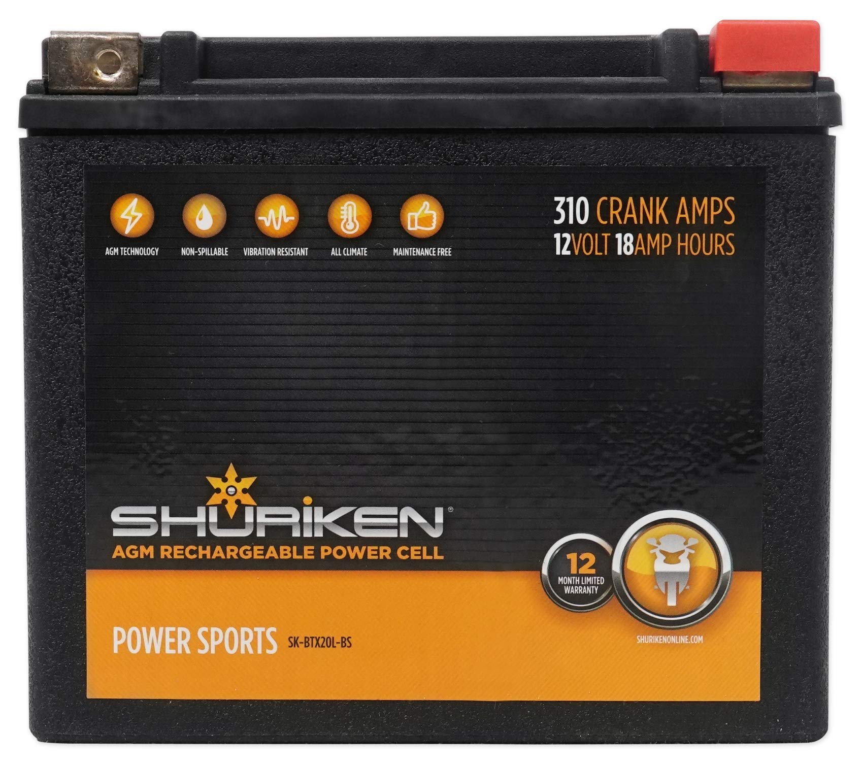 310 CRANK AMPS 18AMP HOURS AGM BATTERY
