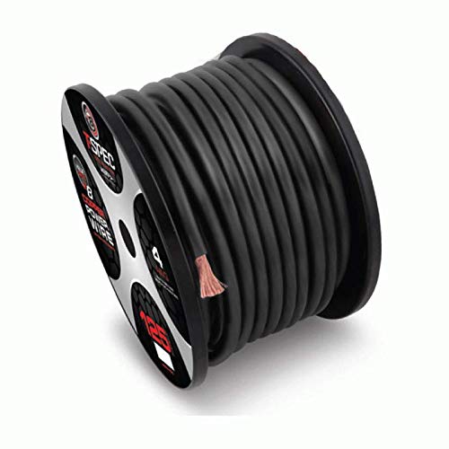 1/0 AWG 50FT MATTE BLACK OFC POWER WIRE  V10 SERIES