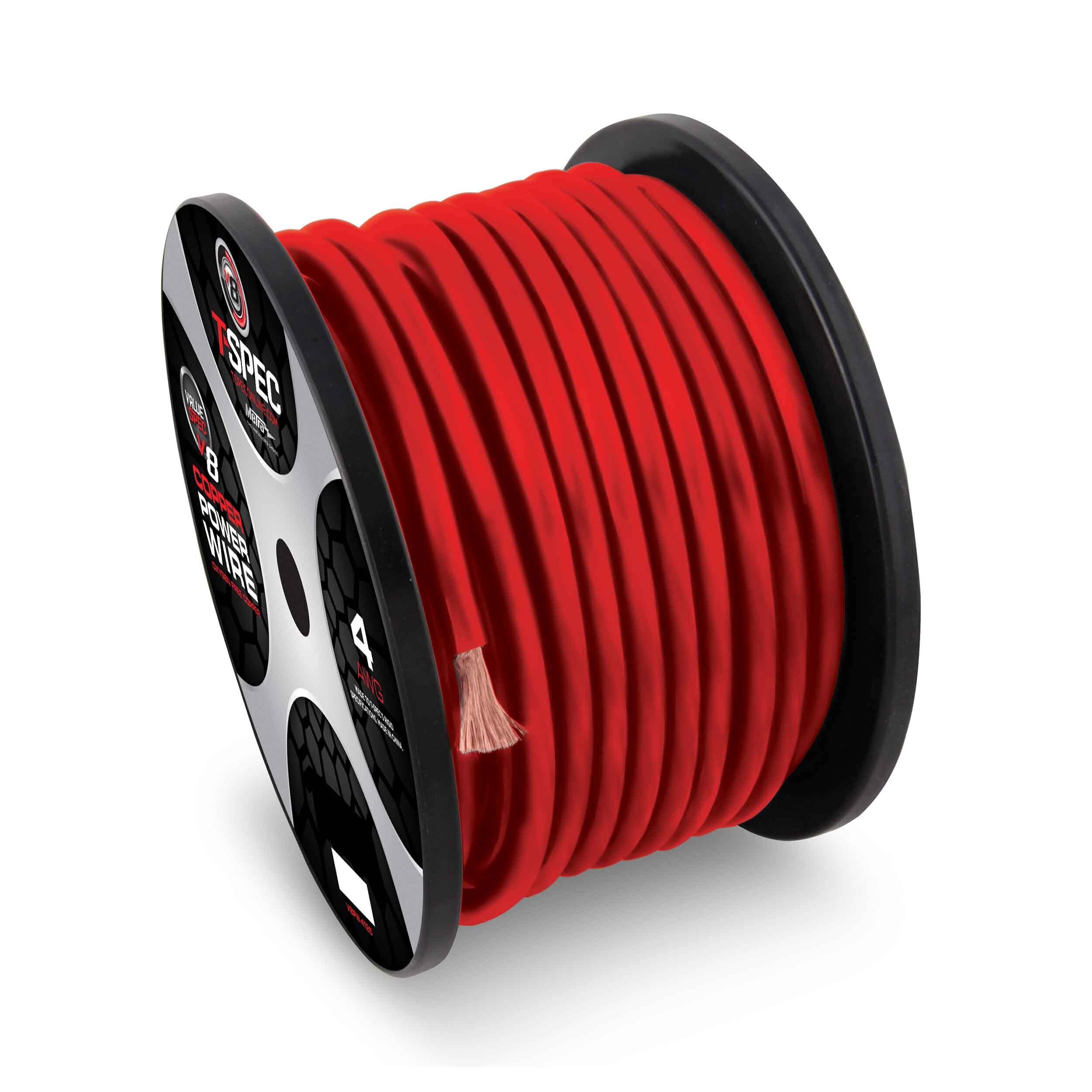 4 AWG 100FT MATTE RED OFC POWER WIRE   V12 SERIES