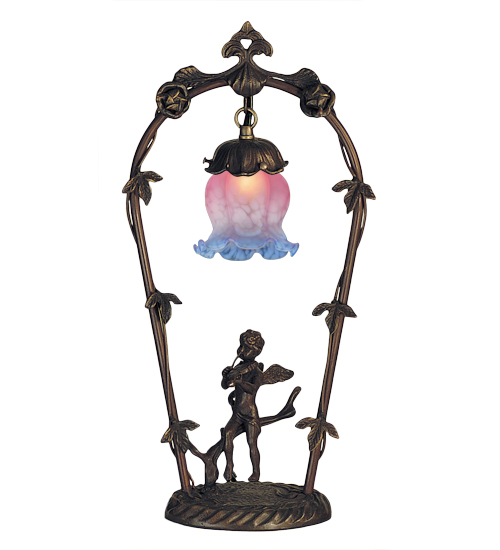 19"High Pink and Blue Cherub with Violin Accent Lamp