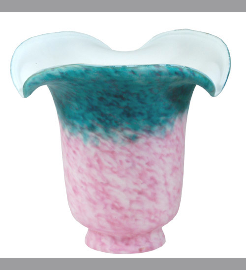 5.5"W Fluted Pink and Teal Shade