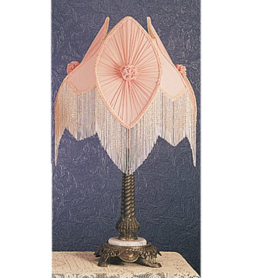 28"H Fabric & Fringe Pink Pontiff Table Lamp