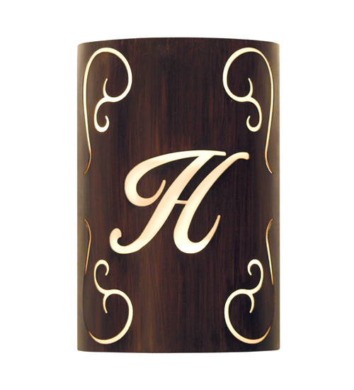 10" Wide Personalized H Monogram Wall Sconce