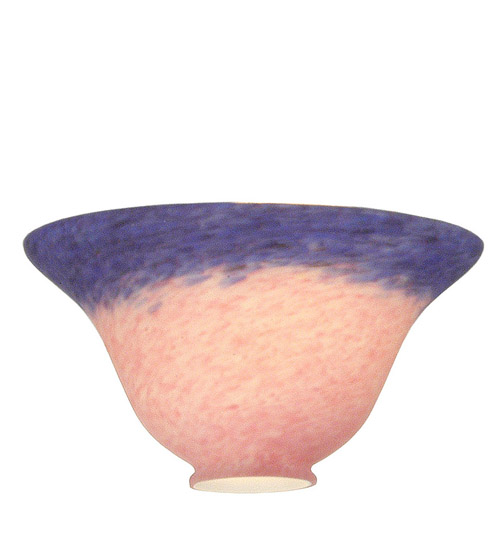 7.5"W Pink/Blue Pate-De-Verre Bell Shade