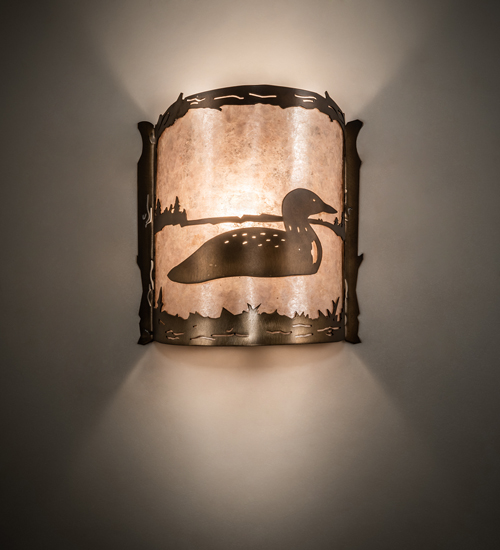 10" Wide Loon Wall Sconce
