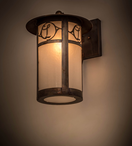 10"W Fulton Personalized Monogram Solid Mount Wall Sconce