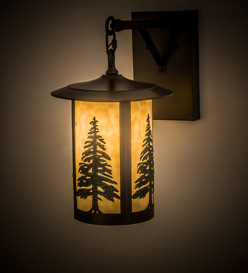 10"W Fulton Tall Pines Hanging Wall Sconce