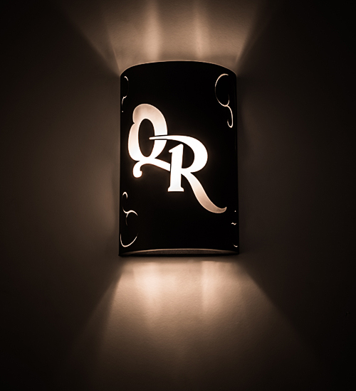 10"W Personalized QR Monogram Wall Sconce