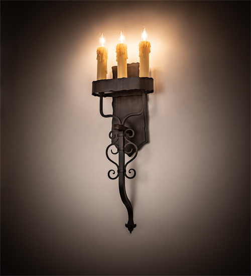 10" Wide Ahriman 3 Light Wall Sconce