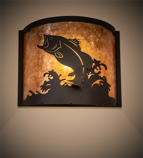 11" Wide Leaping Bass Wall Sconce