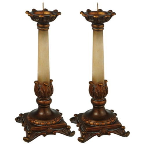 10"H Arcadia 2 Pieces Candle Sticks