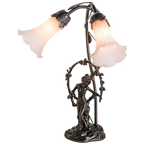 17"H Trellis Girl Lily Pink 2 Light Accent Lamp