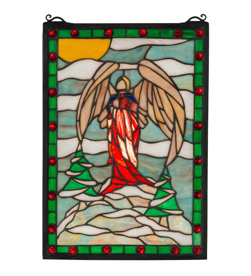 12"W X 17"H Winter Angel Stained Glass Window
