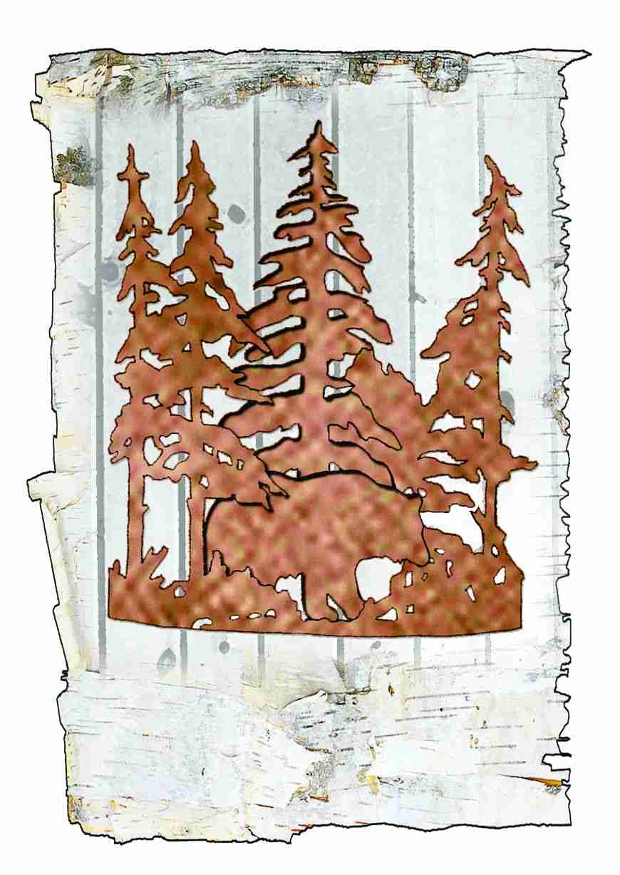 11"W Bear Through the Trees Wall Sconce