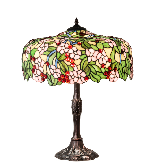 26" High Tiffany Cherry Blossom Table Lamp